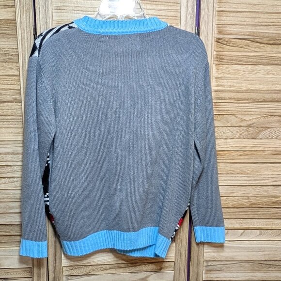 Festive Christmas Cardigan with Santa and Snowflakes Size Small - Picture 7 of 9